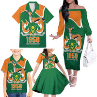 Niger Republic Day Personalized Family Matching Off The Shoulder Long Sleeve Dress and Hawaiian Shirt Fraternite Travail Progres - Wonder Print Shop