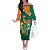 Niger Republic Day Personalized Off The Shoulder Long Sleeve Dress Fraternite Travail Progres - Wonder Print Shop