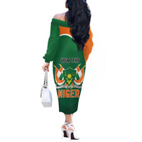 Niger Republic Day Personalized Off The Shoulder Long Sleeve Dress Fraternite Travail Progres - Wonder Print Shop