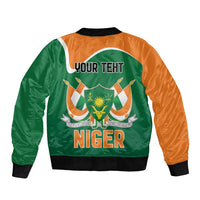 Niger Republic Day Personalized Sleeve Zip Bomber Jacket Fraternite Travail Progres - Wonder Print Shop