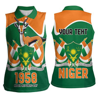 Niger Republic Day Personalized Women Sleeveless Polo Shirt Fraternite Travail Progres - Wonder Print Shop