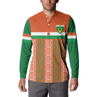 Equipe de Football Du Niger Custom Button Sweatshirt LT9 - Wonder Print Shop
