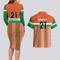 Equipe de Football Du Niger Custom Couples Matching Long Sleeve Bodycon Dress and Hawaiian Shirt LT9 - Wonder Print Shop