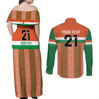 Equipe de Football Du Niger Custom Couples Matching Off Shoulder Maxi Dress and Long Sleeve Button Shirt LT9 - Wonder Print Shop