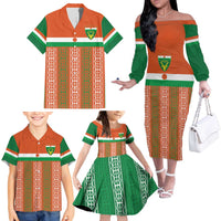 Equipe de Football Du Niger Custom Family Matching Off The Shoulder Long Sleeve Dress and Hawaiian Shirt - Wonder Print Shop
