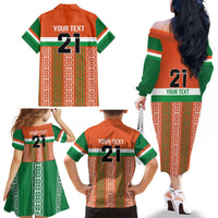 Equipe de Football Du Niger Custom Family Matching Off The Shoulder Long Sleeve Dress and Hawaiian Shirt - Wonder Print Shop