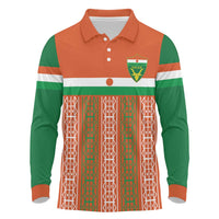 Equipe de Football Du Niger Custom Long Sleeve Polo Shirt - Wonder Print Shop