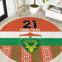 Equipe de Football Du Niger Custom Round Carpet
