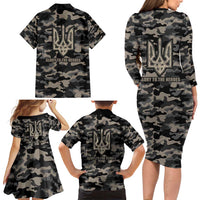Glory to Ukraine Family Matching Long Sleeve Bodycon Dress and Hawaiian Shirt Glory to the Heroes