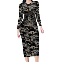 Glory to Ukraine Family Matching Long Sleeve Bodycon Dress and Hawaiian Shirt Glory to the Heroes