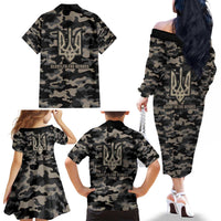 Glory to Ukraine Family Matching Off The Shoulder Long Sleeve Dress and Hawaiian Shirt Glory to the Heroes