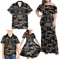 Glory to Ukraine Family Matching Off Shoulder Maxi Dress and Hawaiian Shirt Glory to the Heroes