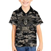 Glory to Ukraine Family Matching Off Shoulder Short Dress and Hawaiian Shirt Glory to the Heroes