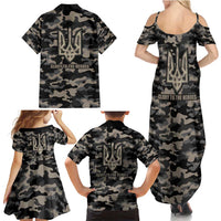 Glory to Ukraine Family Matching Summer Maxi Dress and Hawaiian Shirt Glory to the Heroes