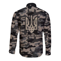 Glory to Ukraine Long Sleeve Button Shirt Glory to the Heroes