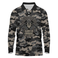 Glory to Ukraine Long Sleeve Polo Shirt Glory to the Heroes