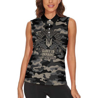 Glory to Ukraine Women Sleeveless Polo Shirt Glory to the Heroes