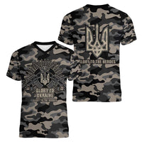 Glory to Ukraine Women V-Neck T-Shirt Glory to the Heroes