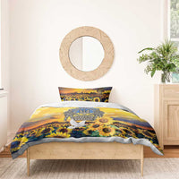 Glory to Ukraine Bedding Set Sunflower Field Modern Art
