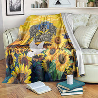 Glory to Ukraine Blanket Sunflower Field Modern Art