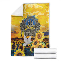Glory to Ukraine Blanket Sunflower Field Modern Art