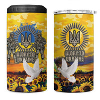 Glory to Ukraine 4 in 1 Can Cooler Tumbler Sunflower Field Modern Art