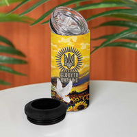 Glory to Ukraine 4 in 1 Can Cooler Tumbler Sunflower Field Modern Art