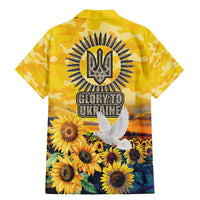 Glory to Ukraine Family Matching Mermaid Dress and Hawaiian Shirt Sunflower Field Modern Art