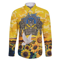 Glory to Ukraine Family Matching Short Sleeve Bodycon Dress and Hawaiian Shirt Sunflower Field Modern Art