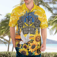 Glory to Ukraine Hawaiian Shirt Sunflower Field Modern Art