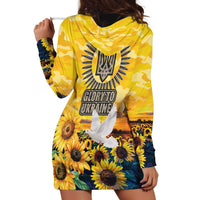 Glory to Ukraine Hoodie Dress Sunflower Field Modern Art