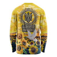 Glory to Ukraine Long Sleeve Shirt Sunflower Field Modern Art