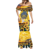 Glory to Ukraine Mermaid Dress Sunflower Field Modern Art