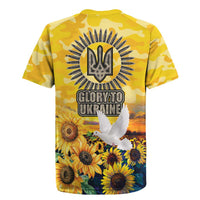 Glory to Ukraine Rugby Jersey Sunflower Field Modern Art