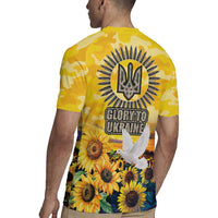 Glory to Ukraine Rugby Jersey Sunflower Field Modern Art