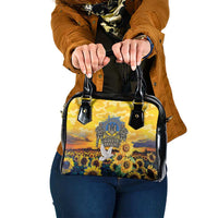 Glory to Ukraine Shoulder Handbag Sunflower Field Modern Art