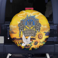 Glory to Ukraine Spare Tire Cover Sunflower Field Modern Art