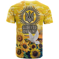 Glory to Ukraine T Shirt Sunflower Field Modern Art