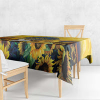 Glory to Ukraine Tablecloth Sunflower Field Modern Art