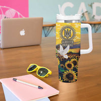 Glory to Ukraine Tumbler With Handle Sunflower Field Modern Art