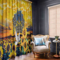 Glory to Ukraine Window Curtain Sunflower Field Modern Art