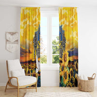Glory to Ukraine Window Curtain Sunflower Field Modern Art