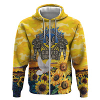 Glory to Ukraine Zip Hoodie Sunflower Field Modern Art