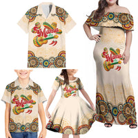 Mamacita Cinco De Mayo Spirit Family Matching Off Shoulder Maxi Dress and Hawaiian Shirt