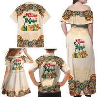 Mamacita Cinco De Mayo Spirit Family Matching Off Shoulder Maxi Dress and Hawaiian Shirt
