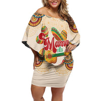 Mamacita Cinco De Mayo Spirit Family Matching Off Shoulder Short Dress and Hawaiian Shirt