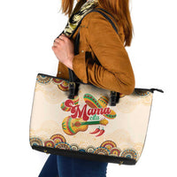 Mamacita Cinco De Mayo Spirit Leather Tote Bag