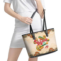 Mamacita Cinco De Mayo Spirit Leather Tote Bag