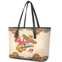 Mamacita Cinco De Mayo Spirit Leather Tote Bag