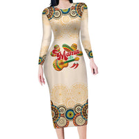 Mamacita Cinco De Mayo Spirit Long Sleeve Bodycon Dress